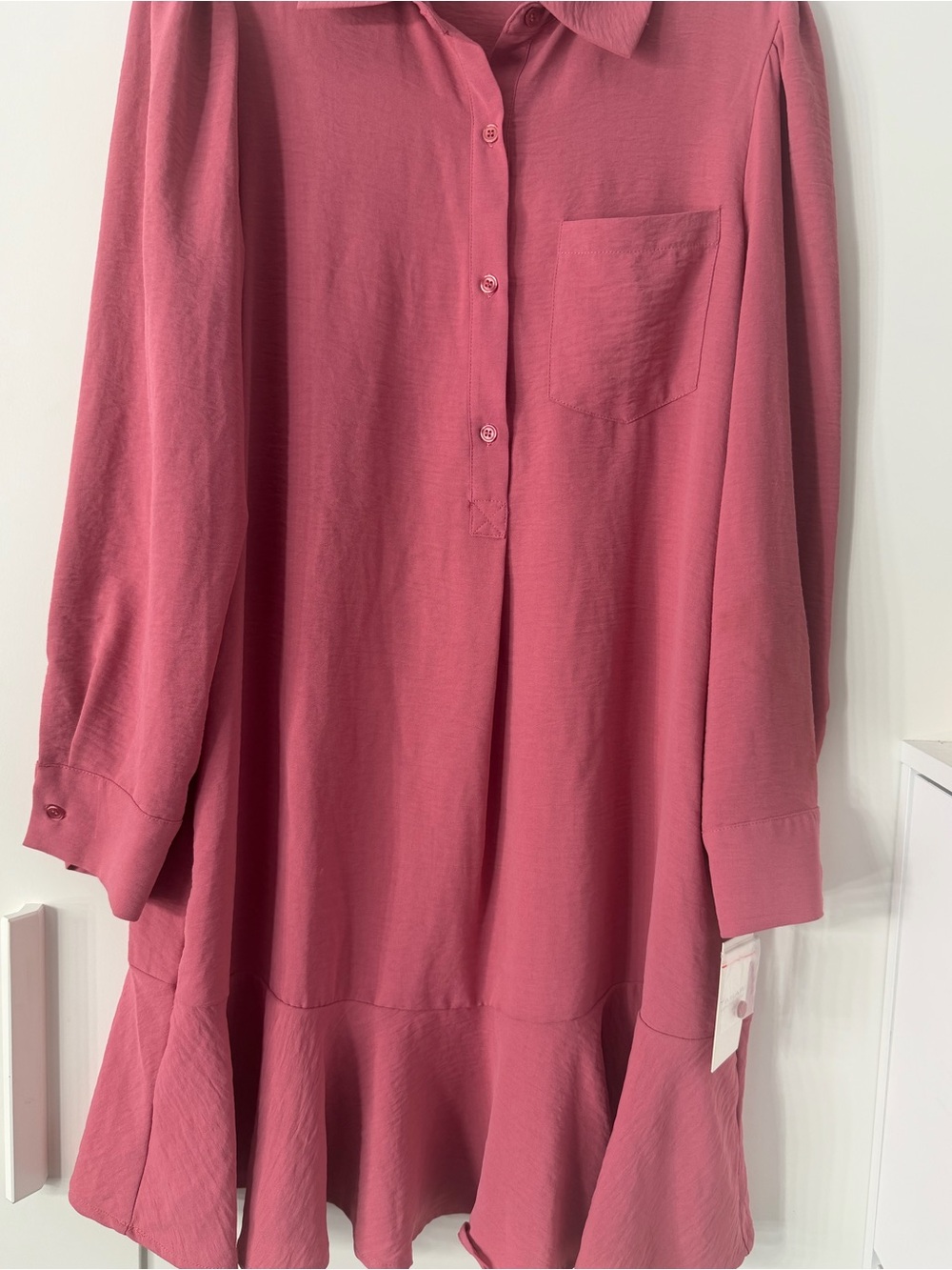 Tahari Rose Pink Button Detail Tunic - Picture 3 of 8